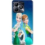 Nurdic Realme Note 50 4g Uyumlu Kılıf Resimli Desenli Silikon Elsa Anna Olaf - 001-Renkli
