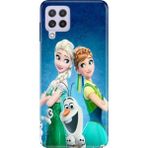 Nurdic Samsung Galaxy A22 / M22 / M32 Uyumlu Kılıf Resimli Desenli Silikon Elsa Anna Olaf - 001-Renkli