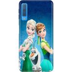 Nurdic Samsung Galaxy A7 2018 Uyumlu Kılıf Resimli Desenli Silikon Elsa Anna Olaf - 001-Renkli