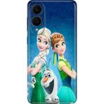 Nurdic Samsung Galaxy S25 Edge Uyumlu Kılıf Resimli Desenli Silikon Elsa Anna Olaf - 001-Renkli