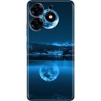 Nurdic Tecno Spark 20 Pro 5g Uyumlu Kılıf Resimli Baskılı Nano Silikon Dolunay Deniz - 001-Renkli