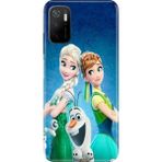 Nurdic Xiaomi Redmi Note 11SE Uyumlu Kılıf Resimli Desenli Silikon Elsa Anna Olaf - 001-Renkli