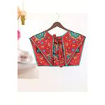 nurfemina ShineShine Kırmızı Etnik Desenli Kadın Omuz Şalı - Otantik Boho Stil Yaka Fuları