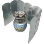 Nurgaz katlanır rüzgarlık piknik tüpü kamp ocağı taş Ocak mangal ocak arkası yağ koruyucu rüzgarlık - Metal