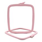 Nurge Pembe Büyük (No:4) Plastik Kare Nakış Kasnağı, Çapraz Dikiş Çemberleri, Zımba İğne Halkası, Kendin Yap El İşi Dikiş, ABS Plastik Nakış Çemberleri