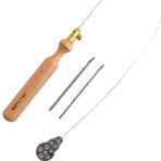 Nurge Premium Kalite Delgeç İğne Seti, 1,2 mm - 1,6 mm - 2,2 mm Metal Borular ve Ahşap Saplı Zımba İğne Kitleri, Yetişkinler için Yeni Başlayanlar için, İplik için Nakış Dokuma Aletleri