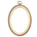 Nurge Şenel Yün Nurge Ahşap Görünümlü Plastik Oval Pano Kasnak No: 2 Çap: 11,5 * 15 cm Kalınlık 10 mm