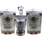 Nuri Toplar Filtre Kahve Kenya ve Colombia House Blend 3'lü Paket - 600 gr - Moka Pot