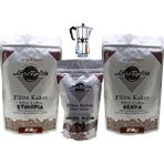 Nuri Toplar Filtre Kahve Kenya ve Ethiopia House Blend 3'lü Paket - 600 gr - Moka Pot