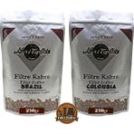 Nuri Toplar Filtre Kahveleri Brazil ve Colombia Yöresel Paket 2X250 gr - 500 gr