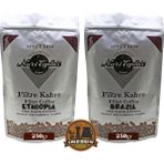 Nuri Toplar Filtre Kahveleri Ethiopia ve Brazil Yöresel Paket 2X250 gr - 500 gr - Cold Brew