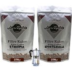 Nuri Toplar Filtre Kahveleri Ethiopia ve Guatemala Yöresel Paket 2X250 gr - 500 gr - Moka Pot