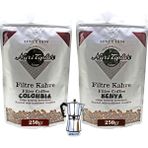 Nuri Toplar Filtre Kahveleri Kenya ve Colombia Yöresel Paket 2X250 gr - 500 gr - Moka Pot