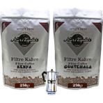 Nuri Toplar Filtre Kahveleri Kenya ve Guatemala Yöresel Paket 2X250 gr - 500 gr - Moka Pot