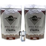 Nuri Toplar Filtre Kahvesi Ethiopia Sidamo Çekirdeği - Odun Ateşinde Kahve - 1 kg - Moka Pot