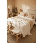 Nuriye Kocakaplan Waffle Extra Soft Dokulu Modal Pamuk Battaniye – 150X230 cm - 155 x 230 cm - Krem
