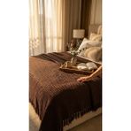 Nuriye Kocakaplan Waffle Extra Soft Dokulu Modal Pamuk Battaniye - Acı Kahve - 150 x 230 cm