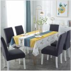 Nurlan 1 Adet Likrali Sandalye Kılıfı, Sandalye Örtüsü Yıkanabilir Piti Kare Desen - 35 x 45 cm - Antrasit