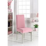 Nurlan 1 Adet Likrali Sandalye Kılıfı Sandalye Örtüsü Yıkanabilir Piti Kare Desen - 35 x 45 cm - Pembe