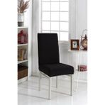 Nurlan 1 Adet Likrali Sandalye Kılıfı Sandalye Örtüsü Yıkanabilir Piti Kare Desen - 35 x 45 cm - Siyah
