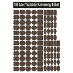 Nurline Kahverengi 105 Adet Yazılabilir Etiket , Kavanoz Sticker , Kahverengi