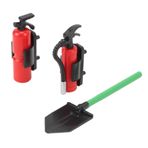 Nurnesy Rc Araba Yangın Söndürücü Kürek Simülasyon Dekorasyon Askeri Kürek Paletli Tırmanma Araba Için Kazıyıcı, Acil Durum Yangın Başlatıcılar Yangın Söndürücü Söndürücü Mum Acil Durum