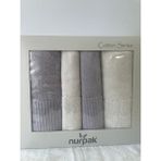 Nurpak %100 Pamuklu Hamam Takımı Gri-Krem - 90 x 150 cm - Gri - Krem