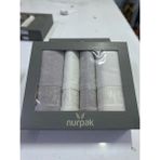 Nurpak Bambu 4'lü Banyo Havlu Takımı +Hamam Takımı+Havlu - 90 x 150 cm - 50 x 90 cm - Gri - Ekru