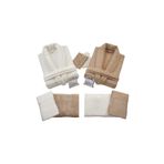 Nurpak Bambu Aile Bornoz Seti (10 Parça) Krem-kahverengi Nrpk000550