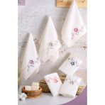 Nurpak Firuze 3 D nakışlı %100 Pamuk 6 lı 50x90 cm El Yüz Havlusu