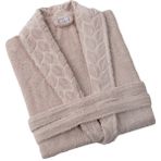 Nurpak Hazal Bedenli Tek Bornoz - Bej - 3XL