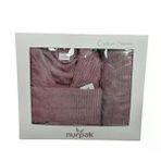 Nurpak Tek Kişilik Bornoz Seti Şalyaka-Ekol Mürdüm (Beden L-Xl)