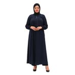 NURSEL KOLU NERVÜRLÜ PİLİSELİ MEDİNE İPEĞİ KADIN FERACE Mavi 40