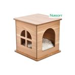 Nursoft Ahşap Kedi Evi Kedi Yuvası Nr-0085