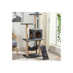 Nursoft Antrasit B-07 Hamaklı Yuvalı Lüx Kedi Evi - Kedi Tırmalama Evi