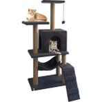 Nursoft B-07 Hamaklı Yuvalı Lüx Kedi Tırmalama Evi Antrasit