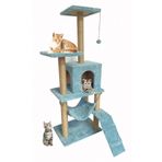 Nursoft B-07 Hamaklı Yuvalı Lüx Kedi Tırmalama Evi Beyaz-2