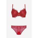 Nurteks 4385 Desteksiz Sütyen Külot Takım, Bordo, 80B
