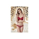 Nurteks 4432 Destekli Slip & String Sütyen Takım, BORDO, 80B