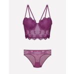 Nurteks 4491 Mor Kadın Destekli Sütyen Külot Takım