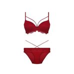 Nurteks 4618 Bordo Sütyen Külot Takım
