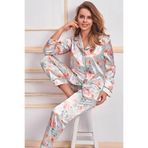 Nurteks 5654x Kadın Büyük Beden Saten Önden Düğmeli Uzun Kollu Pijama Takımı-mint, MİNT, 3XL