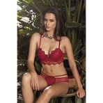 Nurteks Intimo Donna Destekli Sütyen Takım 4484, Bordo, 75B Beden,%80 Polyamid%20 Elastan