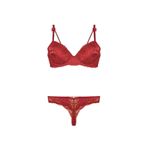 Nurteks Kadın Bordo Destekli Push-up Sütyen Ve String Takım 75-90b, Bordo, 80B