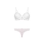 Nurteks Kadın Bordo Destekli Push-up Sütyen Ve String Takım 75-90b, Ekru, 90B