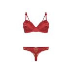Nurteks Kadın Bordo Destekli Push Up Sütyen Ve String Takım Yeni Sezon, Bordo, 80