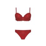 Nurteks Kadın Destekli Push-up Sütyen Ve Külot Takım, Bordo, 75B