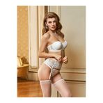 Nurteks Kadın Ekru Jartiyer Takım Push Up (DESTEKLİ) Straplez Set 2416, EKRU, 85