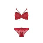 Nurteks Kadın Siyah Destekli Push-up Sütyen Ve Külot Takım 75-90b, Bordo, 75B