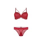 Nurteks Kadın Siyah Destekli Push-up Sütyen Ve Külot Takım 75-90b, Bordo, 80B
